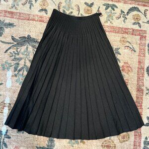 Issey Miyake Wool Pleated Grey Midi Skirt